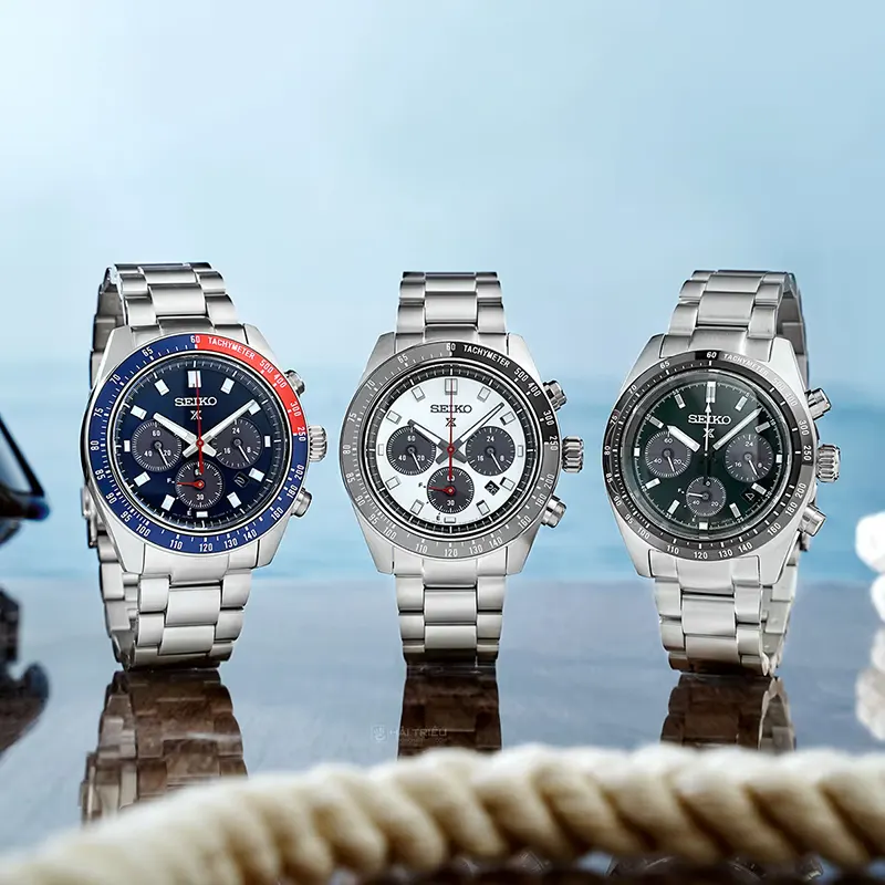 Seiko Prospex Speedtimer Solar Blue Dial Pepsi Bezel Men's Watch- SSC913P1